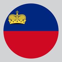 flat circle shaped Illustration of Liechtenstein flag vector