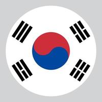 flat circle shaped Illustration of South Korea flag vector