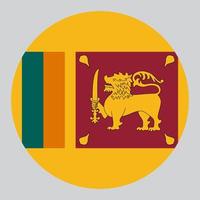 flat circle shaped Illustration of Sri Lanka flag vector