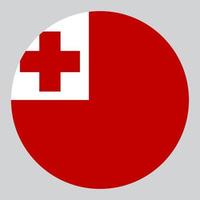 flat circle shaped Illustration of Tonga flag vector