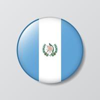 botón brillante ilustración en forma de círculo de la bandera de guatemala vector