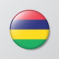 glossy button circle shaped Illustration of Mauritius flag vector