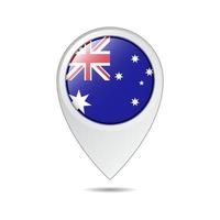 etiqueta de ubicación del mapa de la bandera de australia vector
