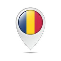 map location tag of chad flag vector