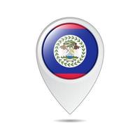 map location tag of Belize flag vector