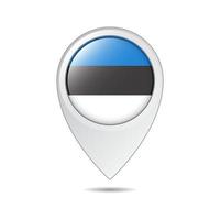 map location tag of Estonia flag vector