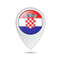 etiqueta de ubicación del mapa de la bandera de croacia vector