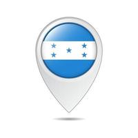 map location tag of Honduras flag vector