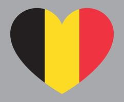 flat heart shaped Illustration of Belgium flag vector