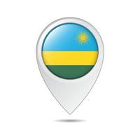 map location tag of Rwanda flag vector