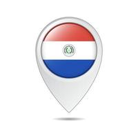 map location tag of Paraguay flag vector