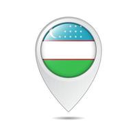 etiqueta de ubicación del mapa de la bandera de uzbekistán vector