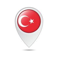 etiqueta de ubicación del mapa de la bandera de Turquía vector