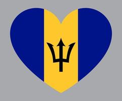 flat heart shaped Illustration of Barbados flag vector