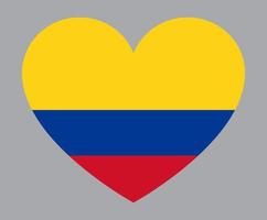flat heart shaped Illustration of Colombia flag vector