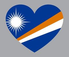 flat heart shaped Illustration of Marshall Islands flag vector