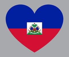 flat heart shaped Illustration of Haiti flag vector