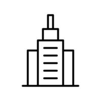 skyscraper building icon flat line style vector for graphic and web design