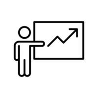 board meeting finance icon flat line style vector for graphic and web design