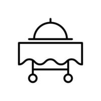 room service hotel icon flat line style vector for graphic and web design