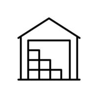 warehouse building icon flat line style vector for graphic and web design