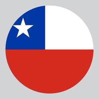 flat circle shaped Illustration of Chile flag vector