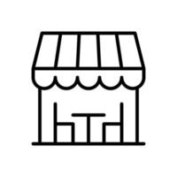 restaurant building icon flat line style vector for graphic and web design