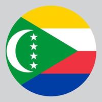 flat circle shaped Illustration of comoros flag vector