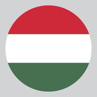 flat circle shaped Illustration of Hungary flag vector