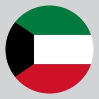 flat circle shaped Illustration of Kuwait flag vector