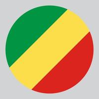 flat circle shaped Illustration of Republic of the Congo flag vector