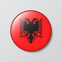 glossy button circle shaped Illustration of Albania flag vector