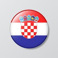 glossy button circle shaped Illustration of Croatia flag vector