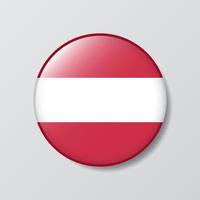 botón brillante ilustración en forma de círculo de la bandera de austria vector