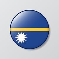 ilustración en forma de círculo de botón brillante de la bandera de nauru vector