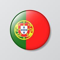 botón brillante ilustración en forma de círculo de la bandera de portugal vector