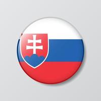 botón brillante ilustración en forma de círculo de la bandera de eslovaquia vector