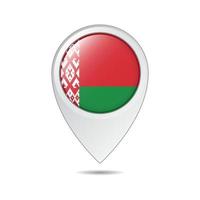 map location tag of Belarus flag vector