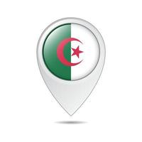 map location tag of algeria flag vector