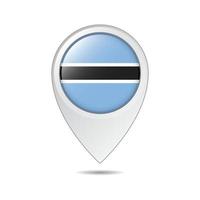 map location tag of botswana flag vector