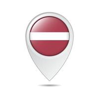 map location tag of Latvia flag vector