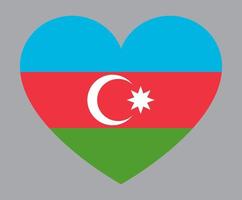 flat heart shaped Illustration of Azerbaijan flag vector