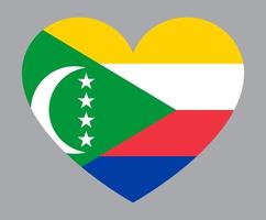 flat heart shaped Illustration of comoros flag vector