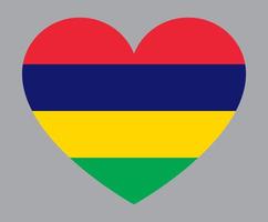 flat heart shaped Illustration of Mauritius flag vector