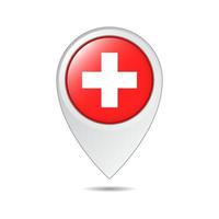 map location tag of Switzerland flag vector