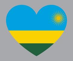 flat heart shaped Illustration of Rwanda flag vector