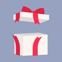 caja de regalo en blanco de colores en diseño plano para usar como banner vector