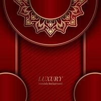 Red luxury background, with mandala ornament vector