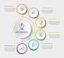 plantilla de infografía de círculo abstracto creativo y diagrama de flujo vector