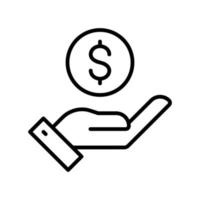 revenue finance icon flat line style vector for graphic and web design